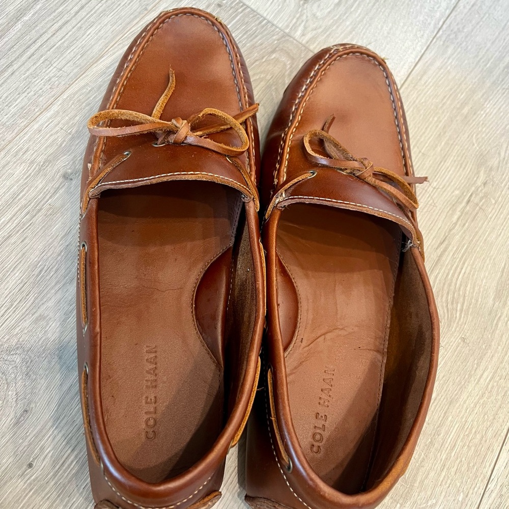 Mens Brown Leather Moccasins - Picture 2 of 10